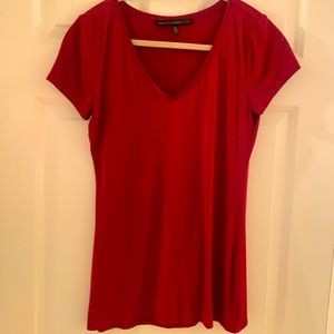 WHBM Red V-neck Shirt, XXS